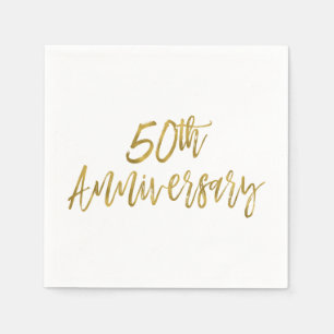 Serviettes Jetables 50e anniversaire Mariage d'or serviettes