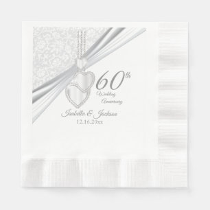 Serviettes Jetables 60e anniversaire du Mariage diamant 2