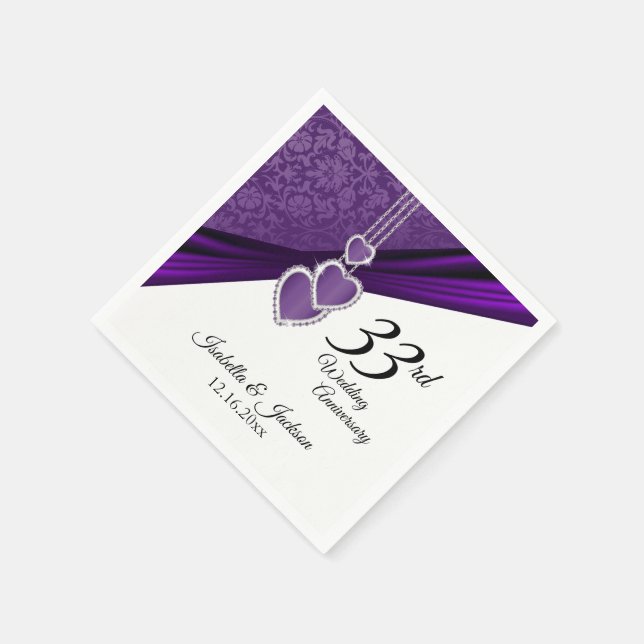 Serviettes Jetables 6ème / 33ème / 47ème anniversaire de Mariage Améth (Coin)