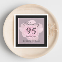 95e anniversaire Rose papier serviettes