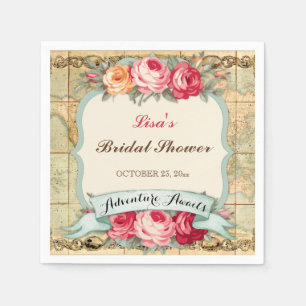 Serviettes Jetables Adventure Attend les Roses Vintages de la carte du
