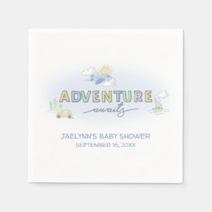 Serviettes Jetables Adventure Await Travel - Personnalisé