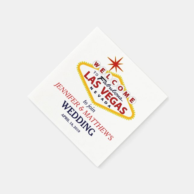 Serviettes Jetables Affiche de bienvenue Las Vegas Mariage personnalis (Coin)
