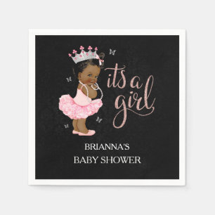 Serviettes Jetables African American C'est une fille Baby shower Napki