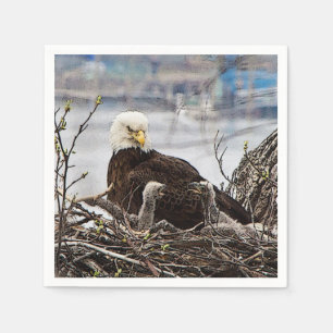 Serviettes Jetables Aigle à tête blanche adulte avec aigle