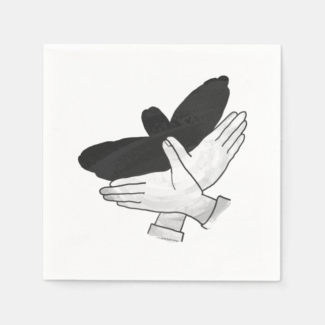 Serviettes Jetables Aigle de silhouette (Devant)