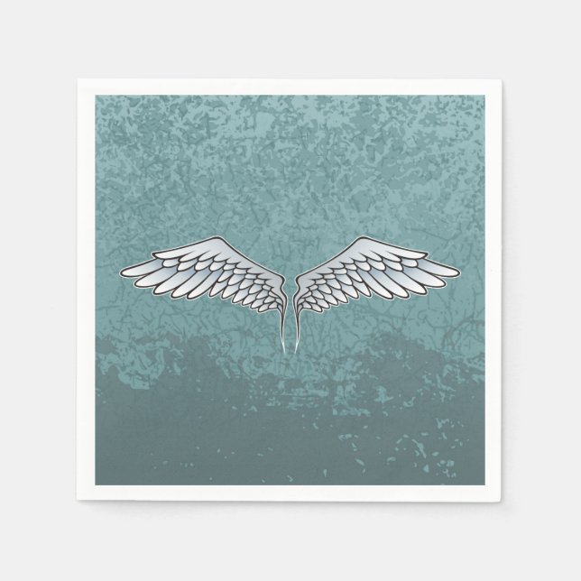 Serviettes Jetables Ailes gris-bleu (Devant)
