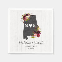 Alabama State Destination Russe Mariage Monogramme