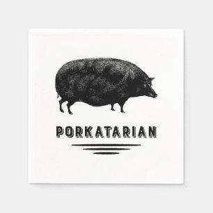 Serviettes Jetables Amant de lard - Porkatarian - porc antique