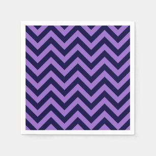 Serviettes Jetables Améthyst, Navy Blue Large Chevron Zig Zag