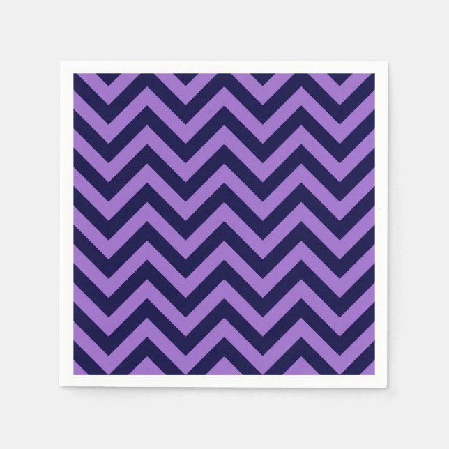 Serviettes Jetables Améthyst, Navy Blue Large Chevron Zig Zag (Devant)