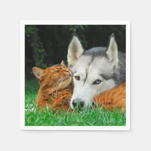 Serviettes Jetables Amour mignon somalien de petit groupe d'amis de