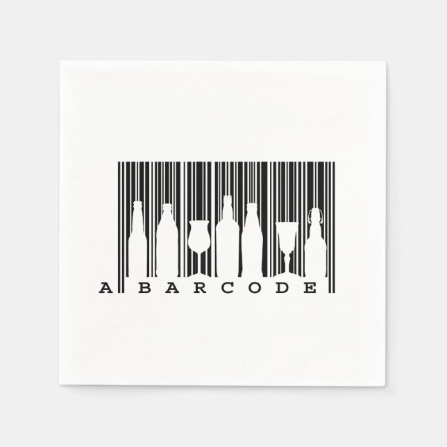 Serviettes Jetables Amusement de fête : code barre noir et blanc (code (Devant)