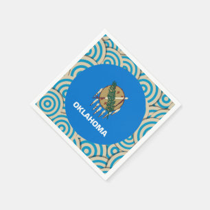 Serviettes Jetables Amusement rempli, drapeau rond de l'Oklahoma