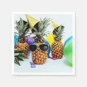 Serviettes Jetables Ananas cool avec lunettes de soleil Papier Napkin