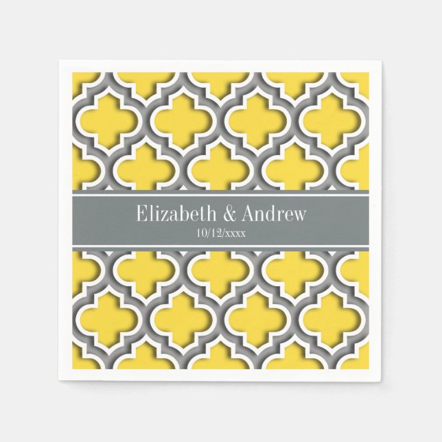 Serviettes Jetables Ananas Dk Gris Marocain #5DS Nom de l'omble Monogr (Devant)
