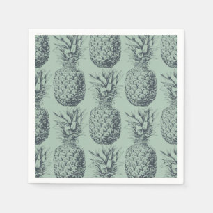 Serviettes Jetables Ananas, fruit tropical design motif