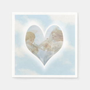 Serviettes Jetables Anges de soin et de souci avec des colombes