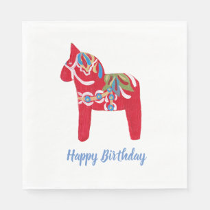 Serviettes Jetables Anniversaire Dala Horse