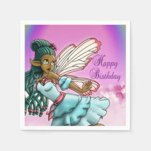 Serviettes Jetables Anniversaire de la fée noire mignonne