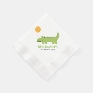 Serviettes Jetables Anniversaire de l'Alligator mignon