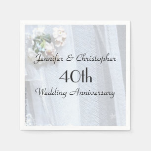 Serviettes Jetables Anniversaire de mariage vintage de serviette de