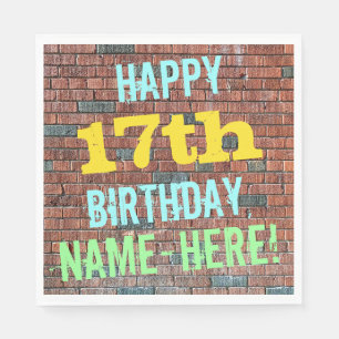 Serviettes Jetables Anniversaire inspiré par graffiti de mur de