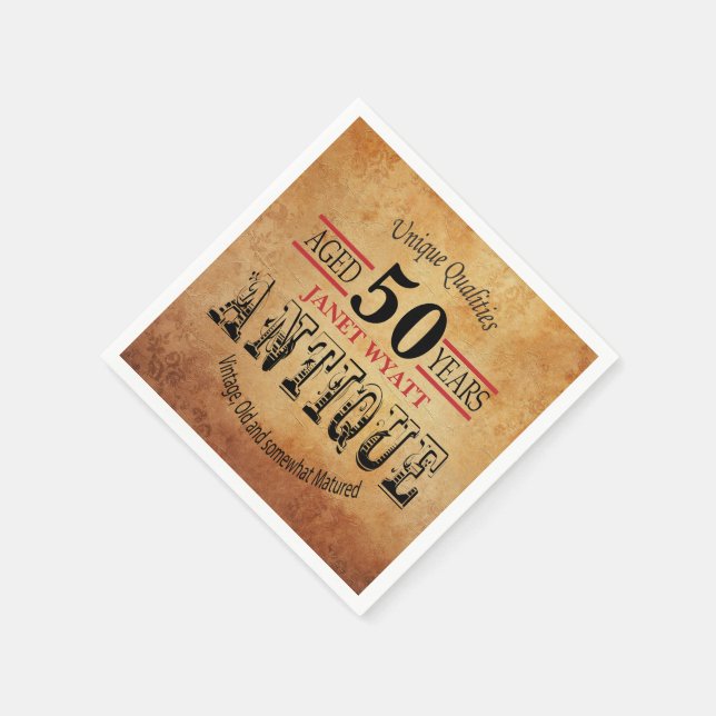 Serviettes Jetables Antique 50e anniversaire Design (Coin)