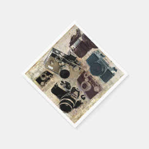 Serviettes Jetables Appareil-photo grunge de cru de photographie de