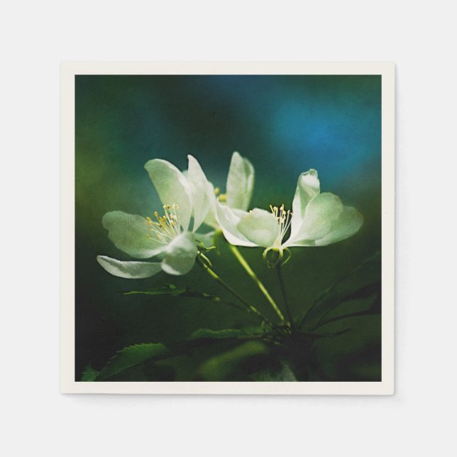 Serviettes Jetables Apple Blossom - Deux Fleurs (Devant)