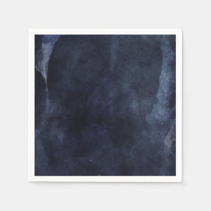 Serviettes Jetables Aquarelle bleu marine Élégant Mariage moderne