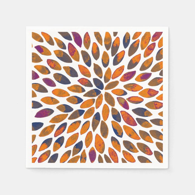 Serviettes Jetables Aquarelle brosse traits - effet rouillé (Devant)