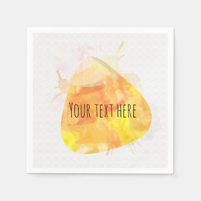 Serviettes Jetables Aquarelle Candy Corn Halloween Party (Devant)