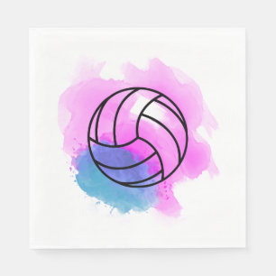 Serviettes Jetables Aquarelle de volley-ball