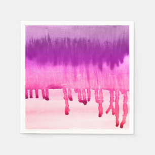 Serviettes Jetables Aquarelle moderne Magenta violet Ombre