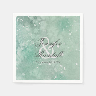 Serviettes Jetables Aquarelle neige Moderne Mariage hivernal