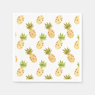 Serviettes Jetables Aquarelle tropicale savoureuse Motif d'ananas