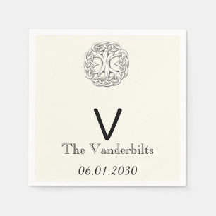 Serviettes Jetables Arbre celtique de la vie Monogramme Mariage