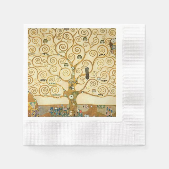 Serviettes Jetables Arbre de vie de Gustav Klimt (Devant)