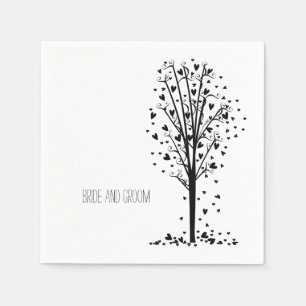 Serviettes Jetables Arbre des coeurs