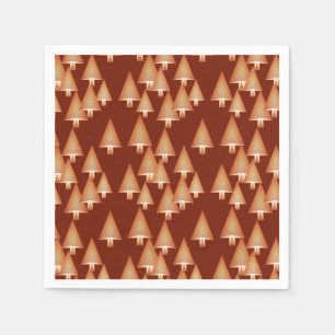 Serviettes Jetables Arbres de Noël métalliques modernes - cuivre