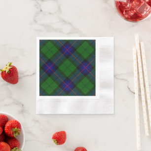 Serviettes Jetables Armstrong tartan bleu et vert plaid