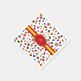 Serviettes Jetables Articles espagnols avec drapeau pour ajouter votre