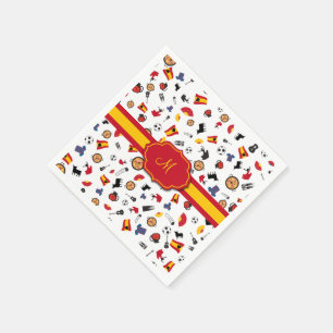 Serviettes Jetables Articles espagnols avec le drapeau pour ajouter