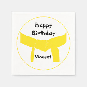 Serviettes Jetables Arts martiaux Ceinture jaune Anniversaire