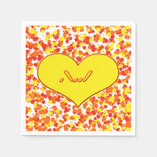 Serviettes Jetables ASL-I Love You with Heart par Shirley Taylor (Devant)