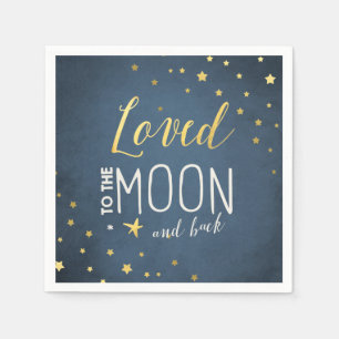 Serviettes Jetables Au papier lune Napkin Baby shower Stars Gold