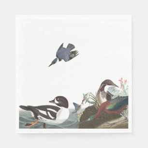 Serviettes Jetables Audubon Collage Oiseaux Livre de la faune