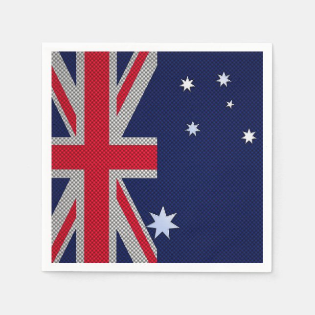 Serviettes Jetables Australie Design en fibre de carbone Style Chrome (Devant)