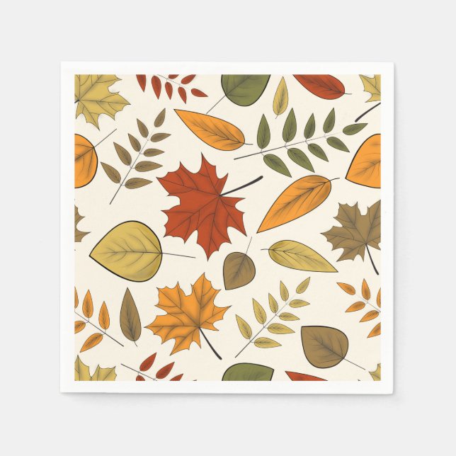 Serviettes Jetables Automne Feuillage Automne Feuilles Thanksgiving Pa (Devant)